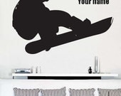 BIG Snowboard Extreme Sports Personalized Name----Removable Graphic Art wall decals stickers home decor