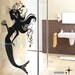 mermaid flowers bedroom----Removable Graphic Art wall decals stickers home decor