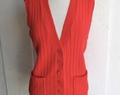 long red sweater vest - unisex -  s