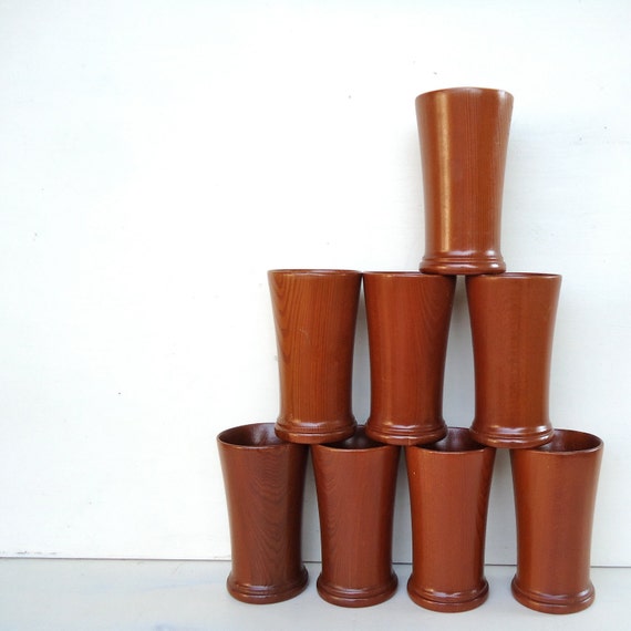 drinking cups/glasses cups by california vintage wood  vintage drinking JennyandPearl