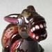 Vintage donkey figurine 1950s to 1960s redware donkey braying and showing his teeth