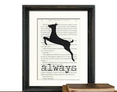Harry Potter Always Print Potter Book Page - Beautifully Matted Graduation Fathers Day Gift Present Home Office Decor