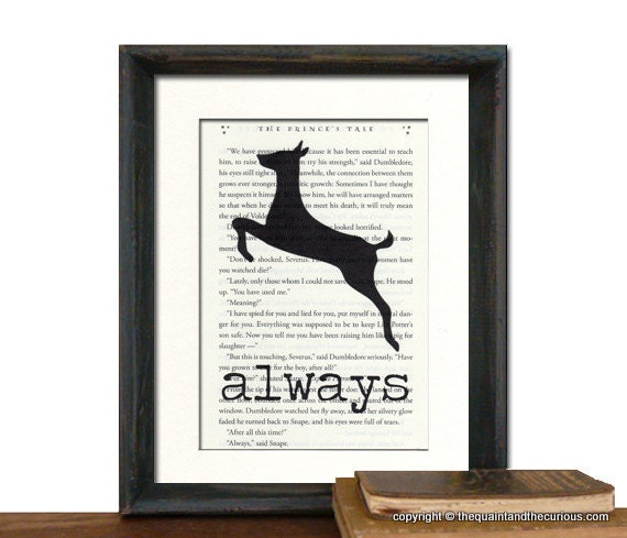 Harry Potter Always Print Potter Book Page - Beautifully Matted Graduation Fathers Day Gift Present Home Office Decor