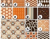 Custom Crib Bedding You Design   Bumper and Bedskirt in Brown and Orange Premier