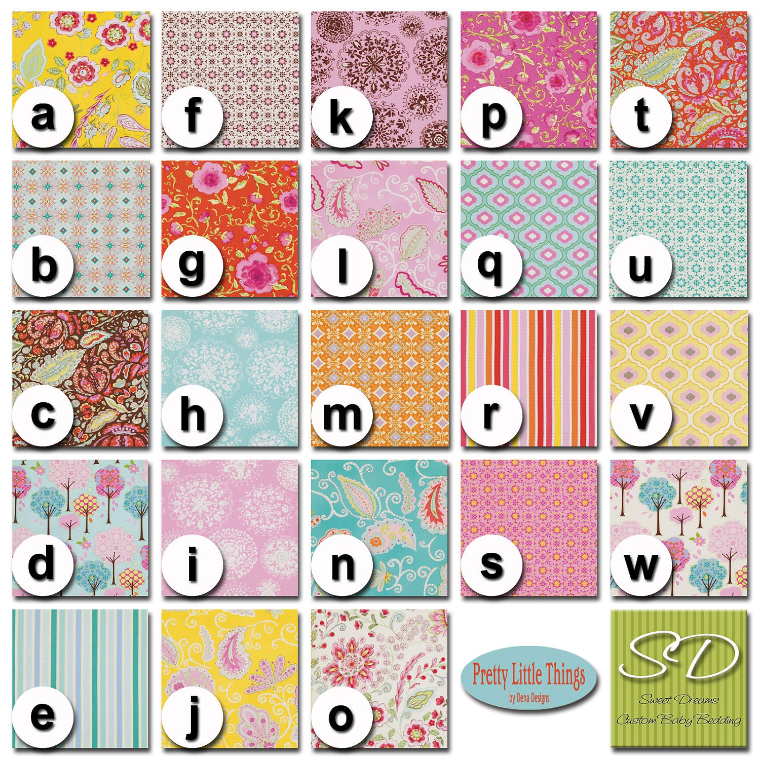 Custom Crib Bedding You Design   Bumper and Bedskirt in Pretty Little Things