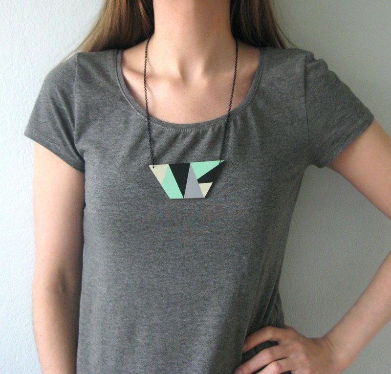Geometric Necklace Mint