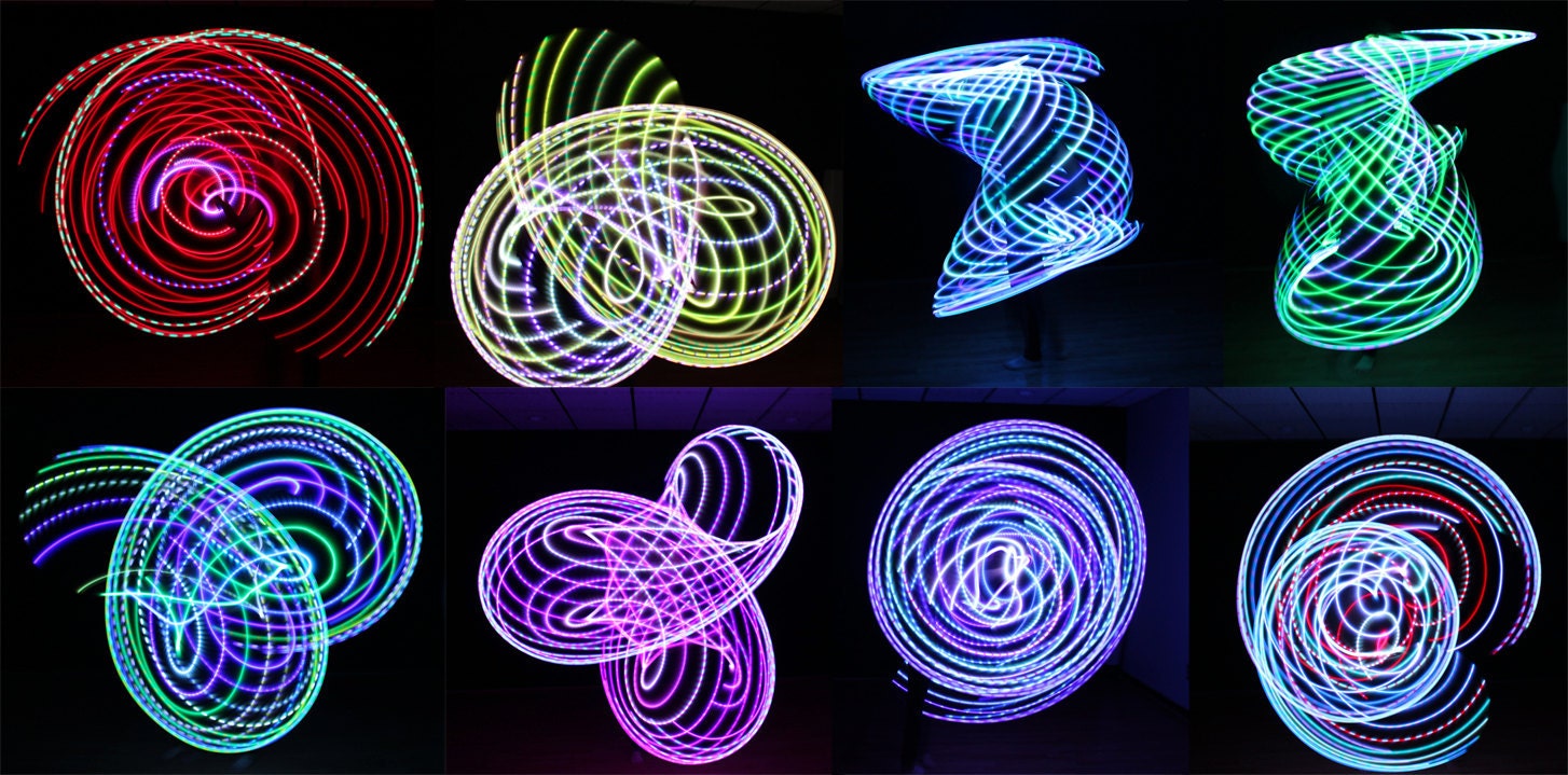 Rechargeable Color Morph & White LED Hula Hoop (2 Circuits)