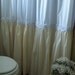 Shabby Chic White/Ivory  Ruffled Bottom White Chiffon Flower Trim