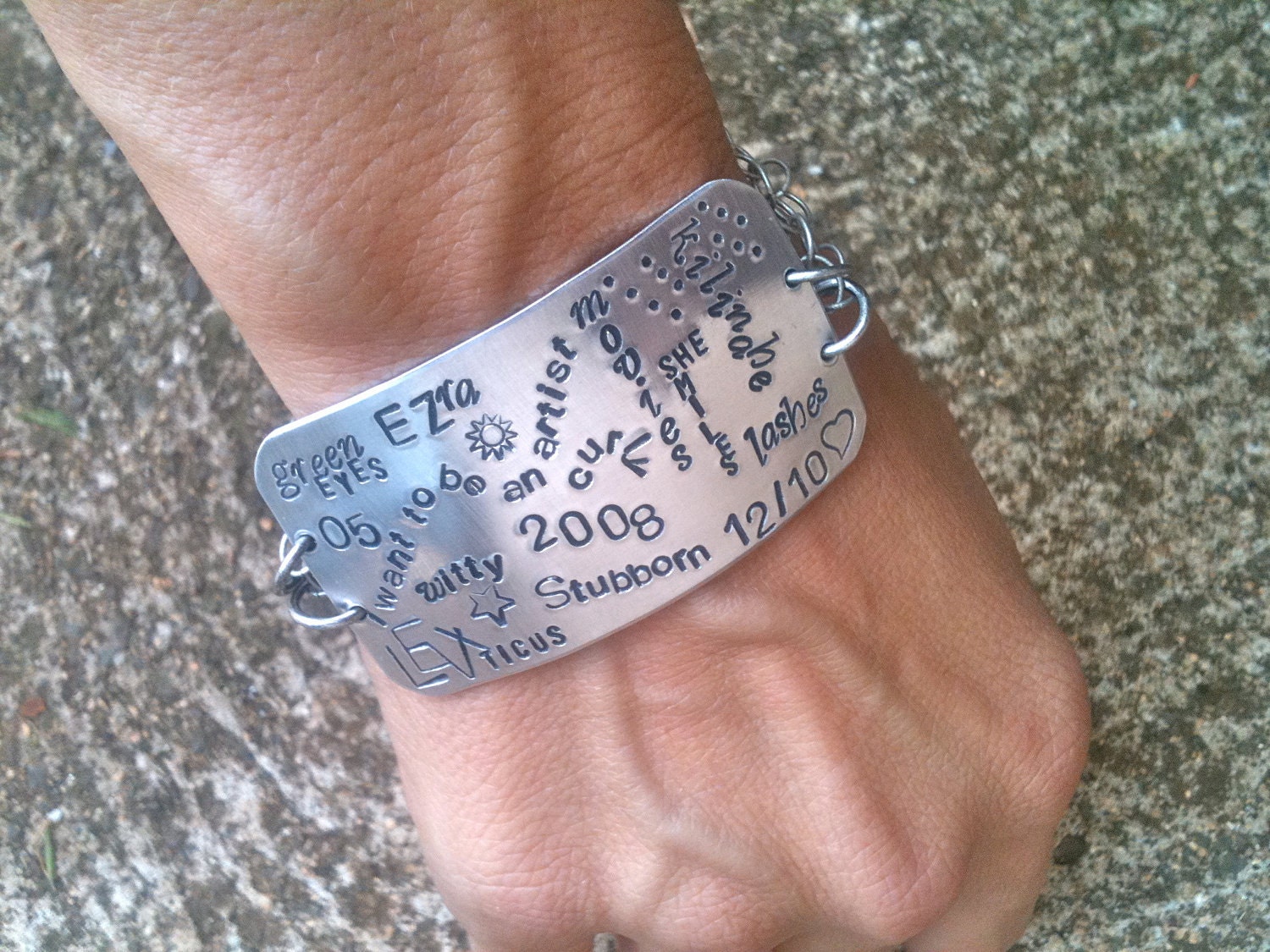 NEW-MY LIFE...Free Style Collection-Hand Stamped Bracelet Men or Women