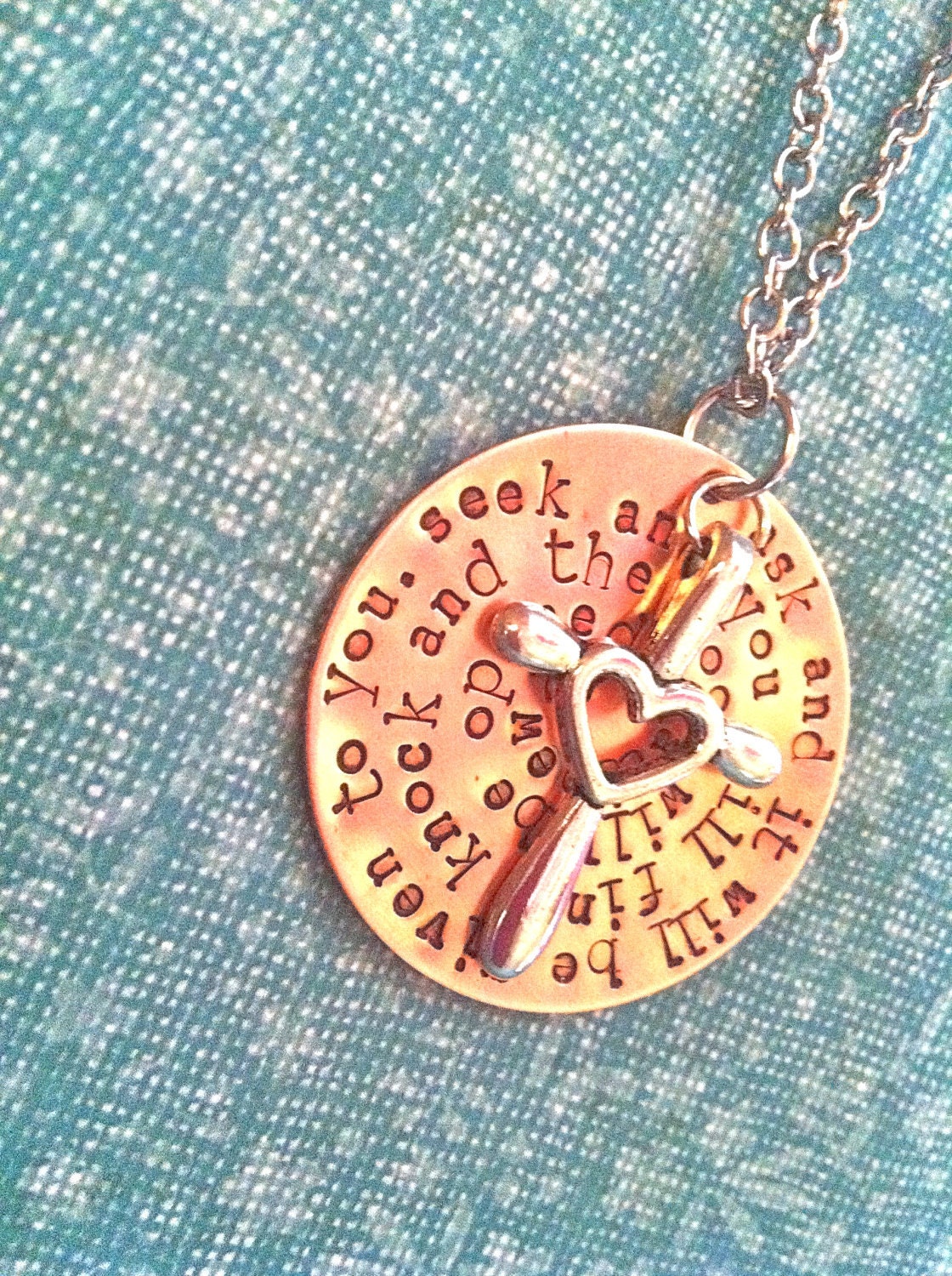 New-The CROSS...Hand Stamped Copper Necklace