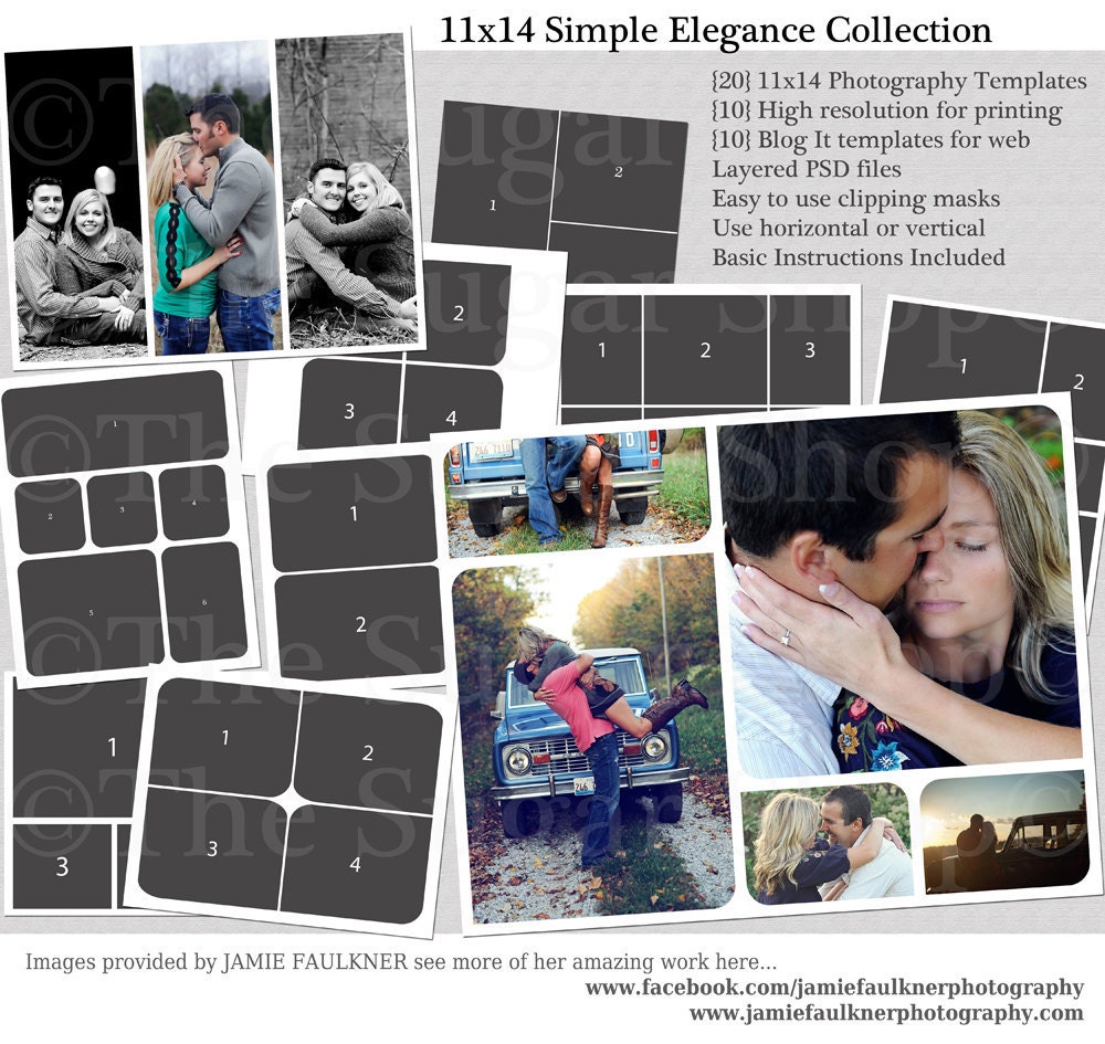 11x14 Photography Templates, Huge 20 piece set of Print and Blog Bundle, Immediate download