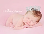 Newborn vintage inspired silver crown. Photography prop for baby, infant, child. SKU: English Rose