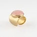 Rose Quartz Semi Precious Stone Adjustable Brass Ring