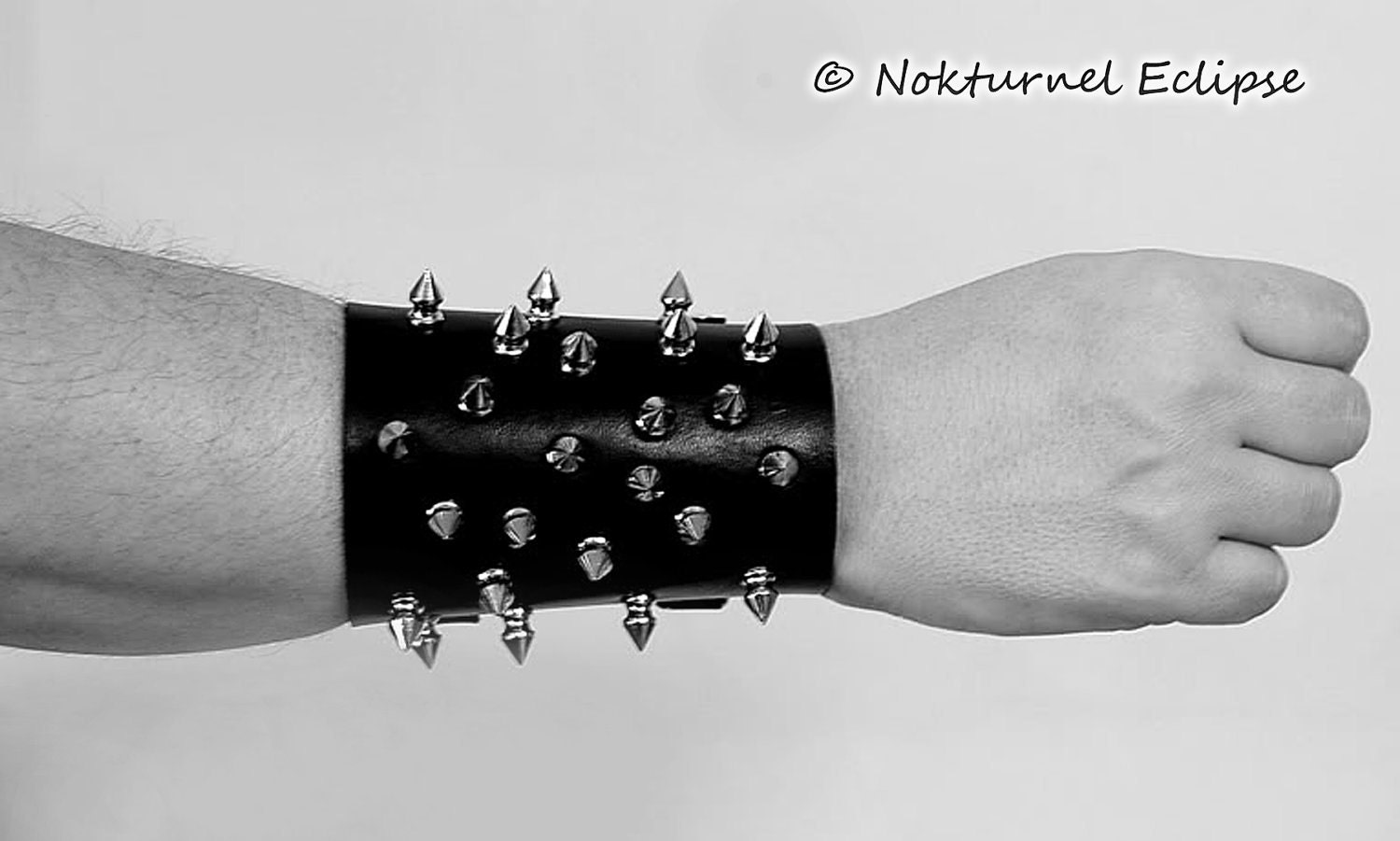 Pair Spiked Leather Wristbands w/ 1/2 Inch Spikes - Sporadic  Lace Up Design - Black Metal Fetish Wear Bondage Halloween Costume