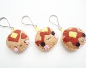 Pancake Keychain or Phone Charm - Kawaii Keychain , Dust Plug , Plush , Felt Food Stocking Stuffer