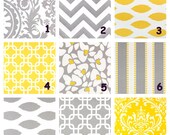 Yellow, Grey Pillows Throw Pillows 20 inch Throw Pillow COVERS 20" Designer Fabric FRONT and BACK Gray Mix & Match