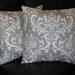 DAMASK Pillows Grey and White Accent Pillows 20x20 inch set of TWO storm grey 20" Decorative Throw Pillows