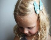 Feather Hair Clips - Peacock Feather - Little Girl Hair Clip - Sage and Apple Green Hair Clips - Felt Feather Hair Clips  tribal fashion