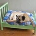 Mid-Century Hand-made Doll Bed in Wonderfull Shabby Mint Green