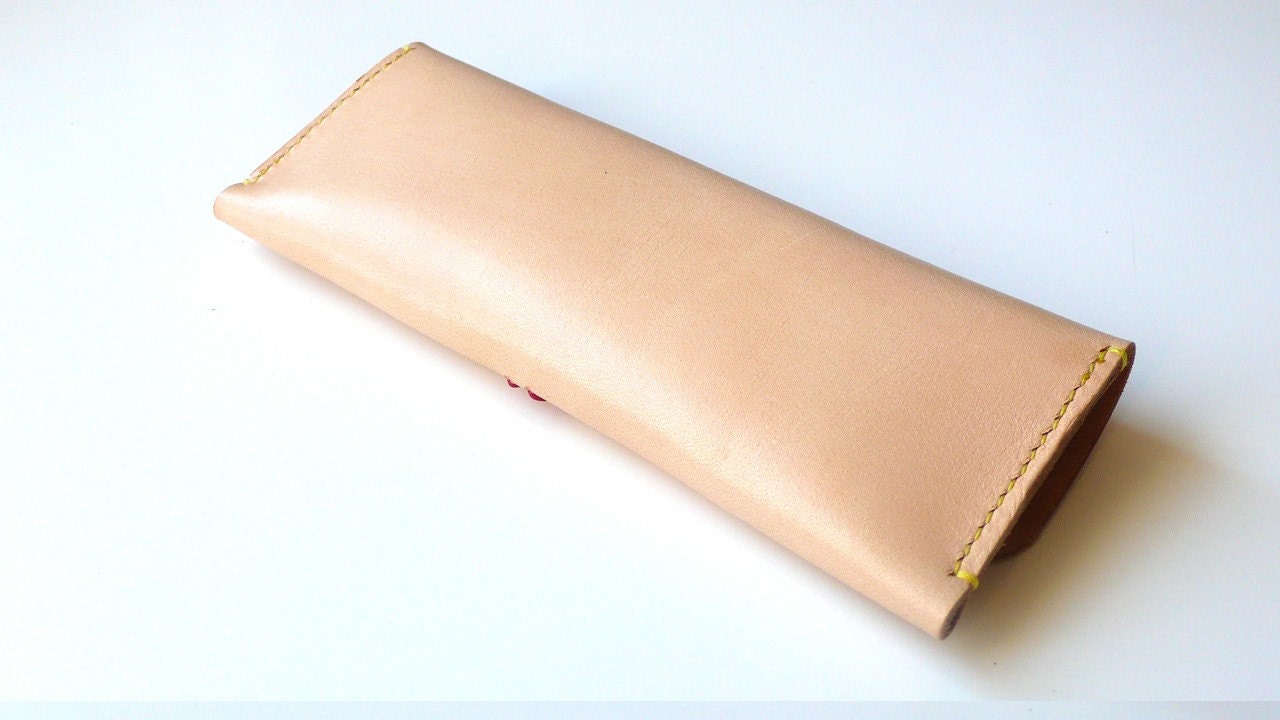 Hand-stitched leather pencil case/ multi-pouch