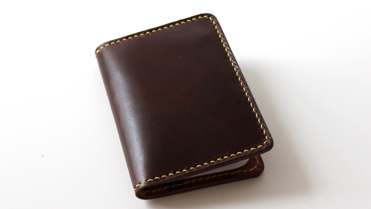 Credit Card Organizer Card Holder in Beautiful Cognac Color Leather