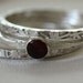 Stacking Ring set, Deep Red Cubic Zirconia in Sterling Silver Size 8