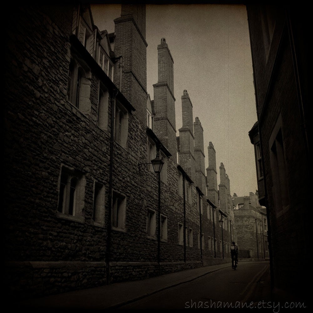 Gothic TTV, Cambridge street 6x6 art photo print, bicycle