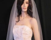 Single tier fingertip length wedding veil, bridal veil, 40 inches long - white, diamond white, or ivory