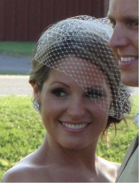 9 inch French/Russian netting birdcage veil, bridal vei,l wedding veil, available in white and ivory