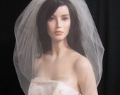 25 inch 2 tier (blusher) elbow length puffy bubble veil, bridal veil, wedding veil