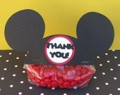 Mickey Ears Treat & Party Favor Thank You Goodie Bags Toppers Set of 6
