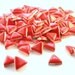 3/4" red mosaic triangle tiles, Handmade ceramics