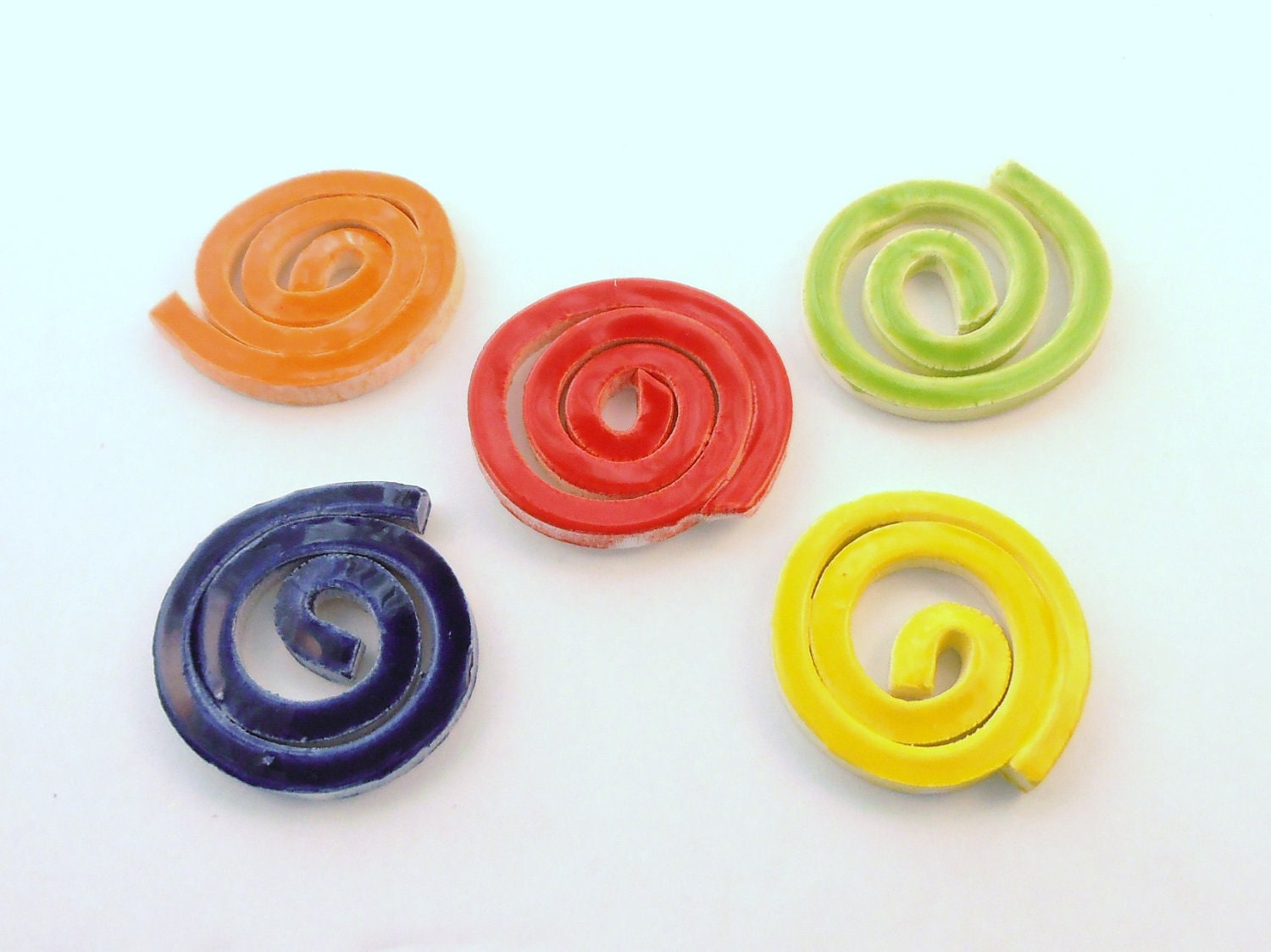 ceramic mosaic tile, Red swirl Tiles - Handmade