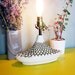 1950s White Ceramic Table Lamp with Fish Scale Pattern