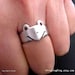 cute frog ring - 925 solid sterling silver ring jewelry, adjustable  (Matte or Shine) 072012