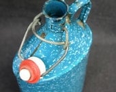 Mottled blue enamel vintage canteen