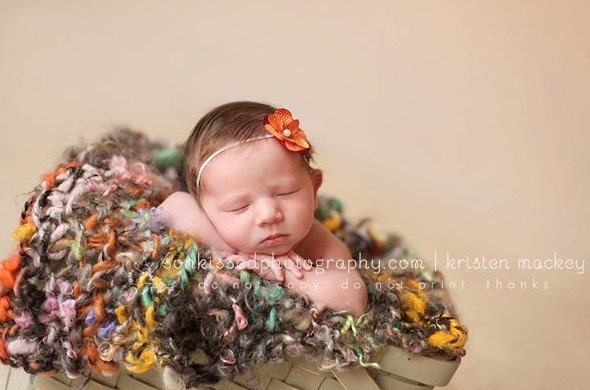 Small Orange Flower Headband