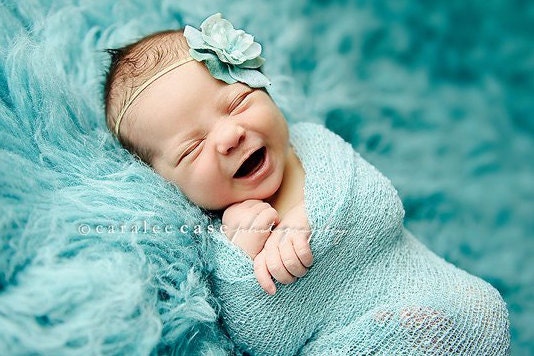 Aqua Flower Headband