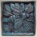 Honey Bee Ceramic Art Tile turquoise