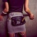 Studded Fanny Pack Black Alligator Skin with Big Gold Studs,Chain wallet, Festival Bag, Marion Max
