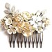Bridal hair comb - vintage wedding - shabby chic in ivory white and champagne - bridesmaids gift
