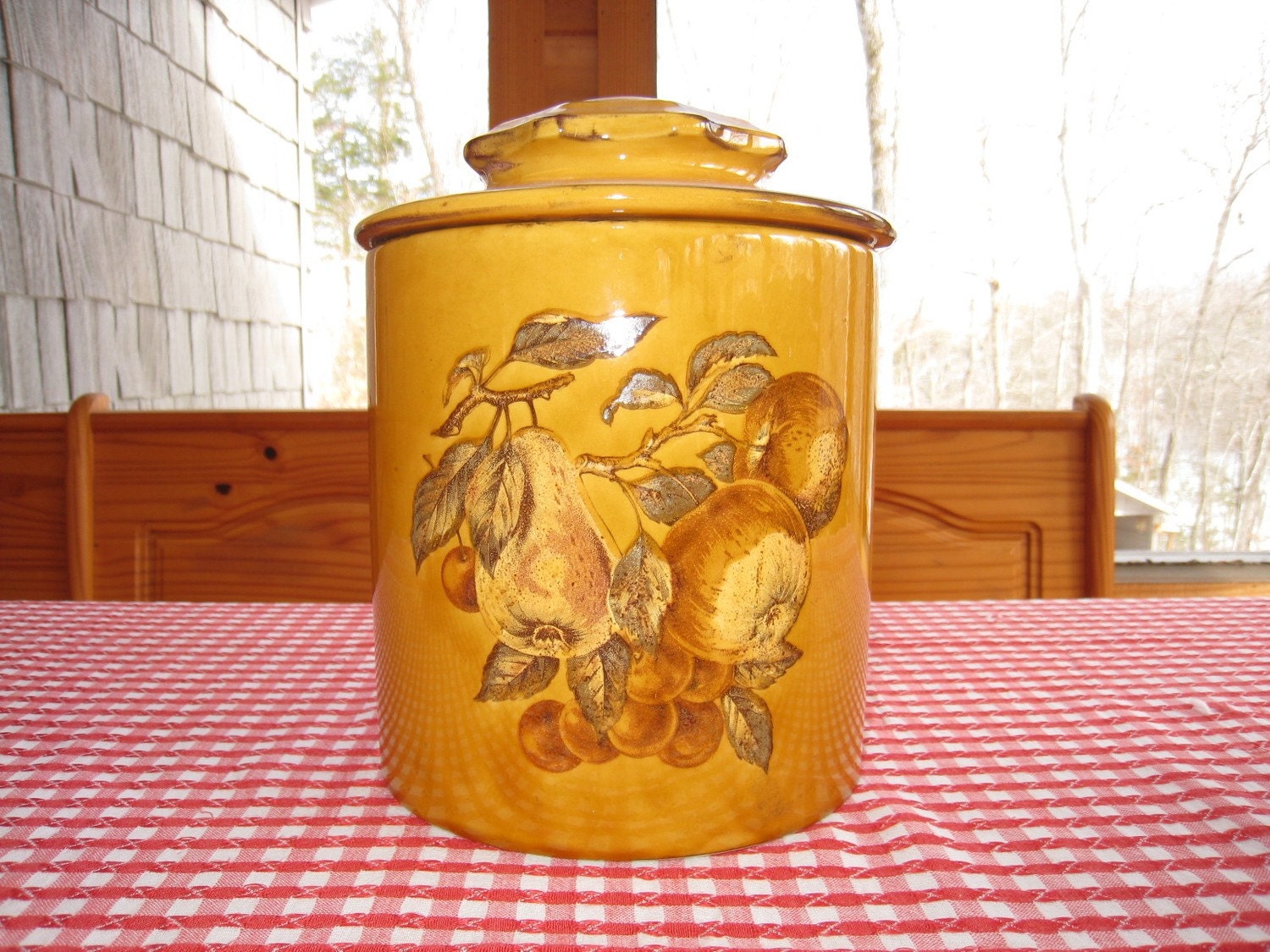Antiqued Gold Fruit Cookie Jar