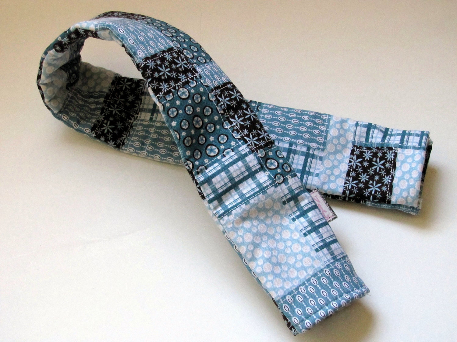 READY TO SHIP Blue/Brown Patchwork Camera Strap Cover