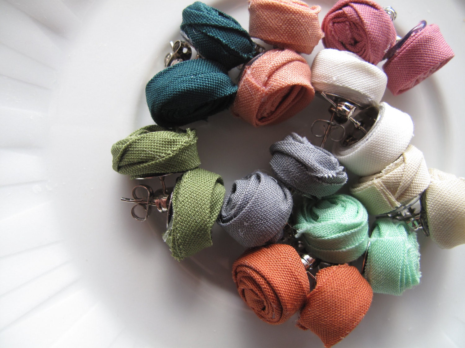 four pairs of bias tape earrings: choose your colors