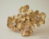 Delicate gold and crystal flower earrings