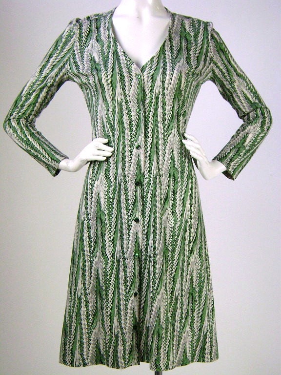 Chic Vintage 1970's Diane Von Furstenberg Green Dress