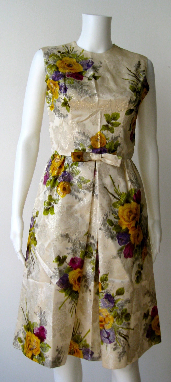 Stunning Vintage Floral 1950's Dress by Nicholas Ungar