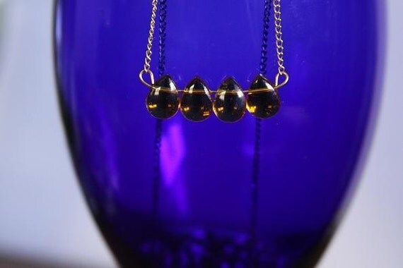 Amber Tear Drop Necklace