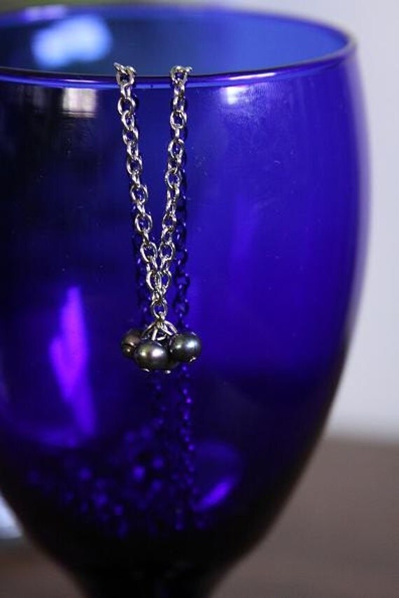 Blue Pearl Cluster Necklace