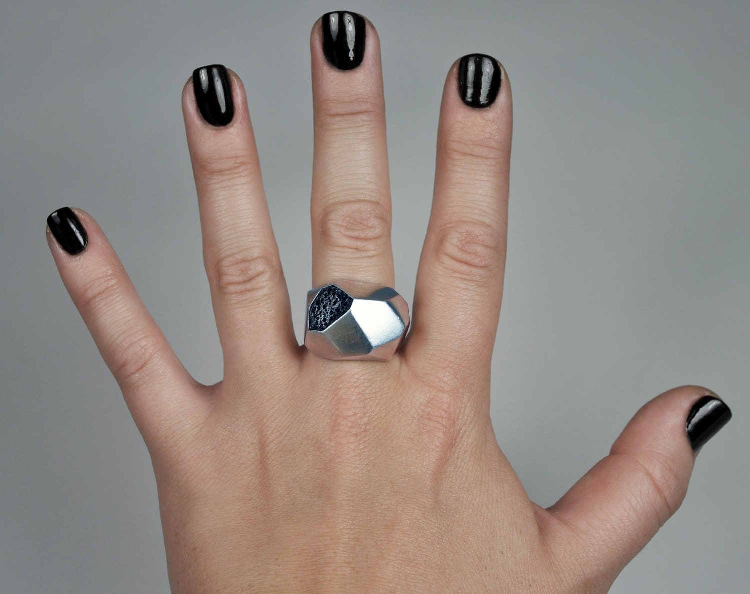 Silver Geometric Ring